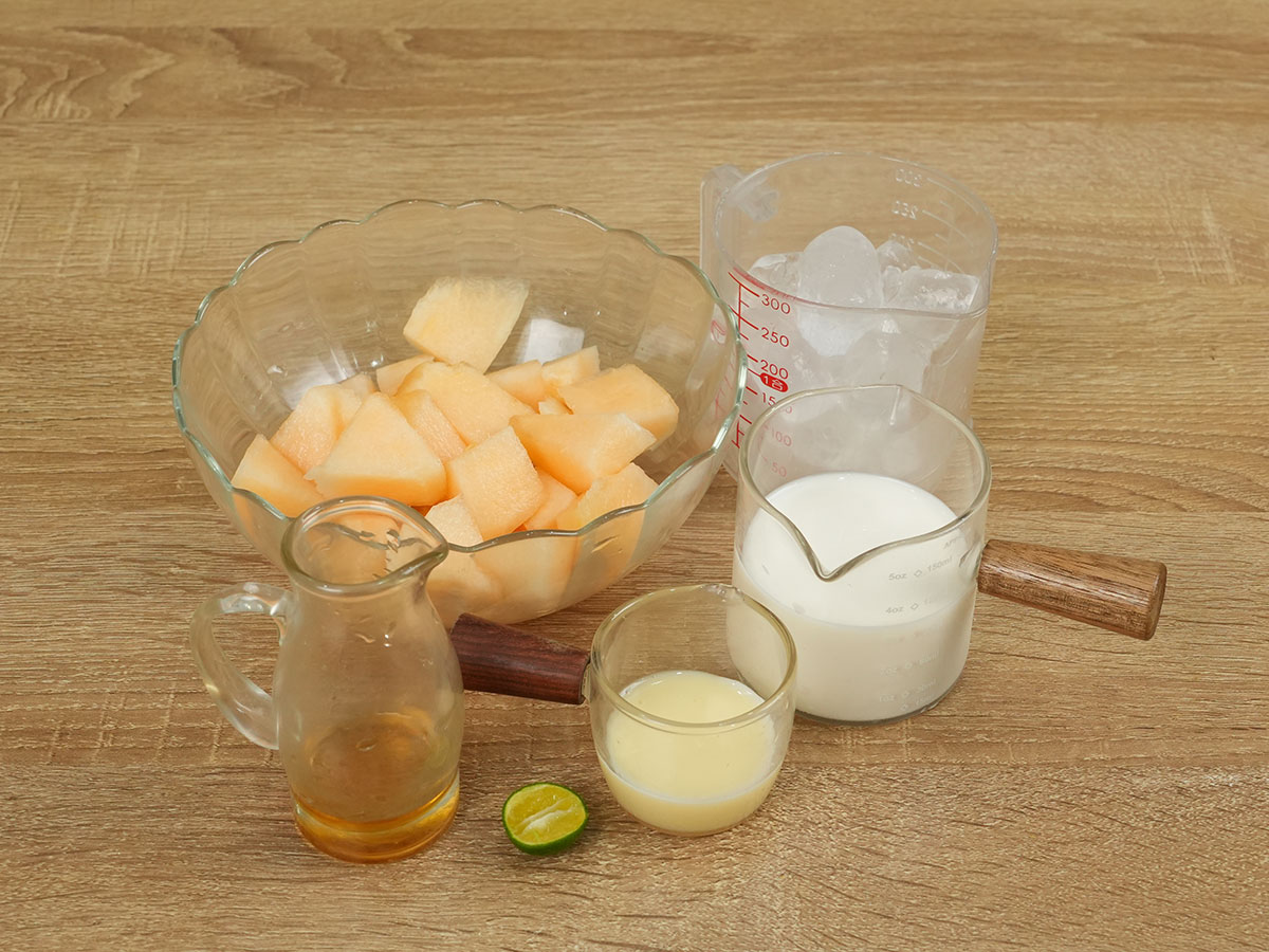 Nguyên liệu làm sinh tố dưa lưới