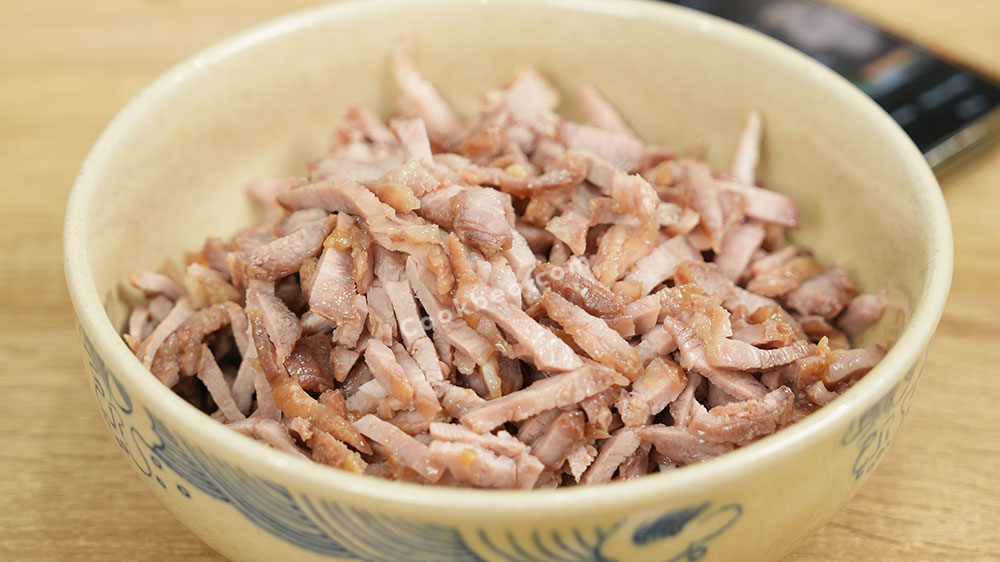 thịt rim thái sợi