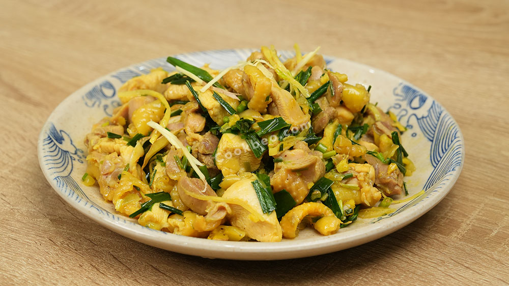 món thịt gà xào gừng