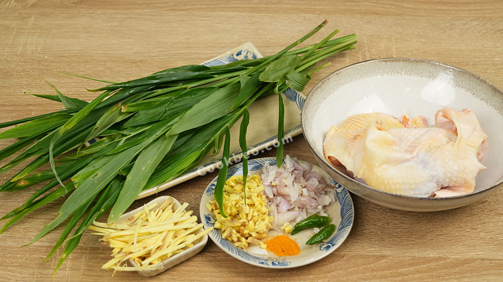 Nguyên liệu làm Gà xào gừng